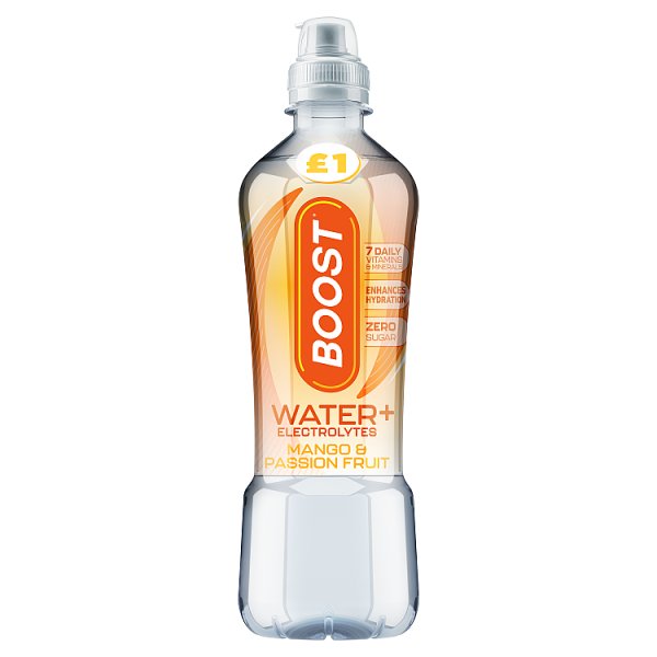 Boost Water+ Electrolytes Mango & Passion Hydration Drink 500ml x12